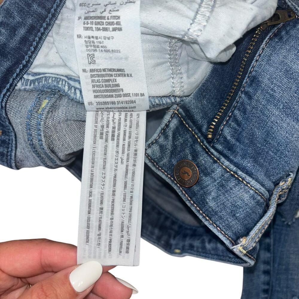 Hollister Super Skinny Distressed Jeans Women’s 27 Casual Thrashed Low Rise - Picture 6 of 9